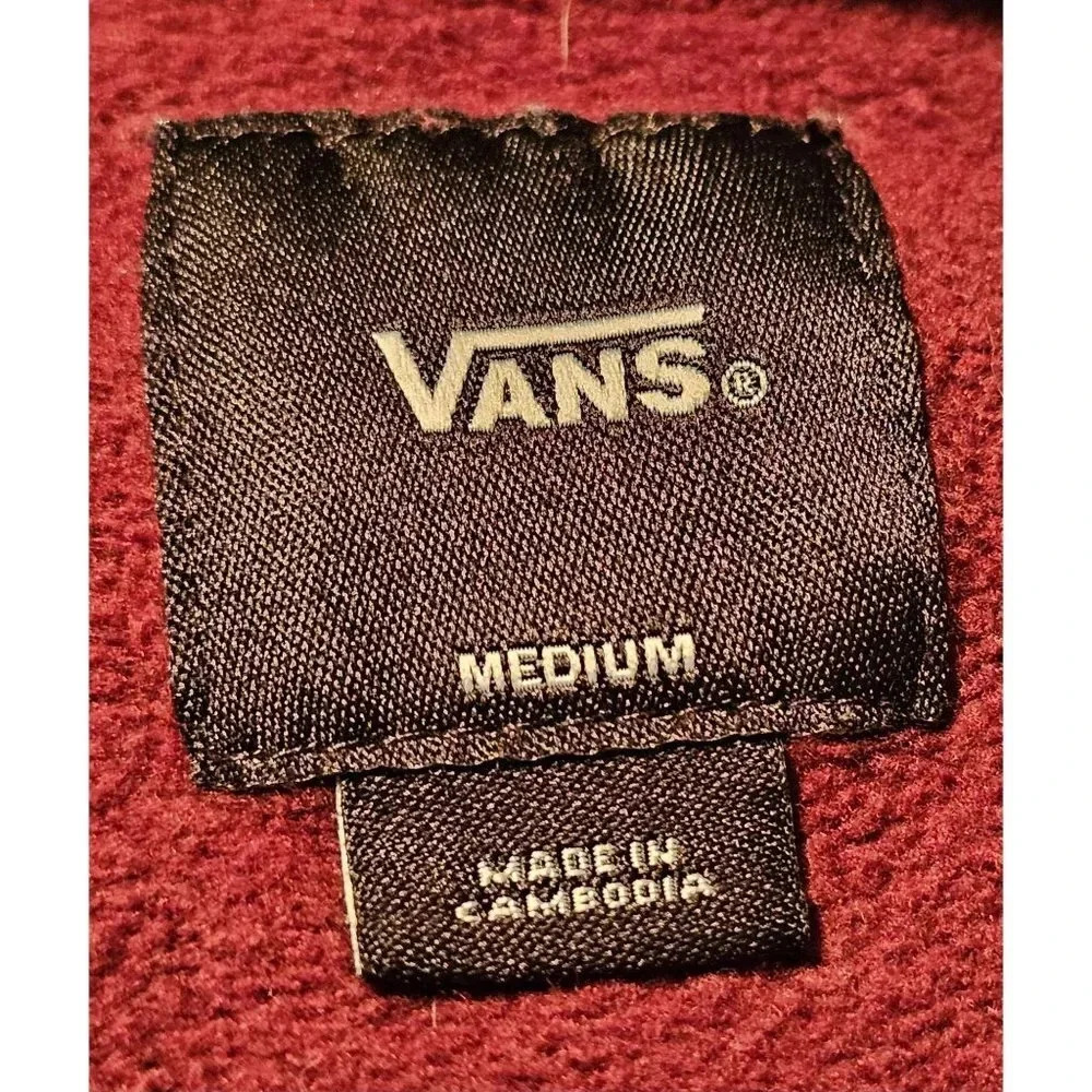 Vans Off the Wall Custom Classics Hoodie Adult M Skateboard Maroon - Picture 6 of 9